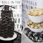A Black and White 40th Birthday Dessert Table